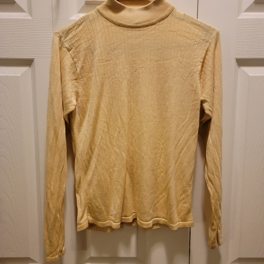 Yellow Cable Knit Long Sleeve‎ Sweater